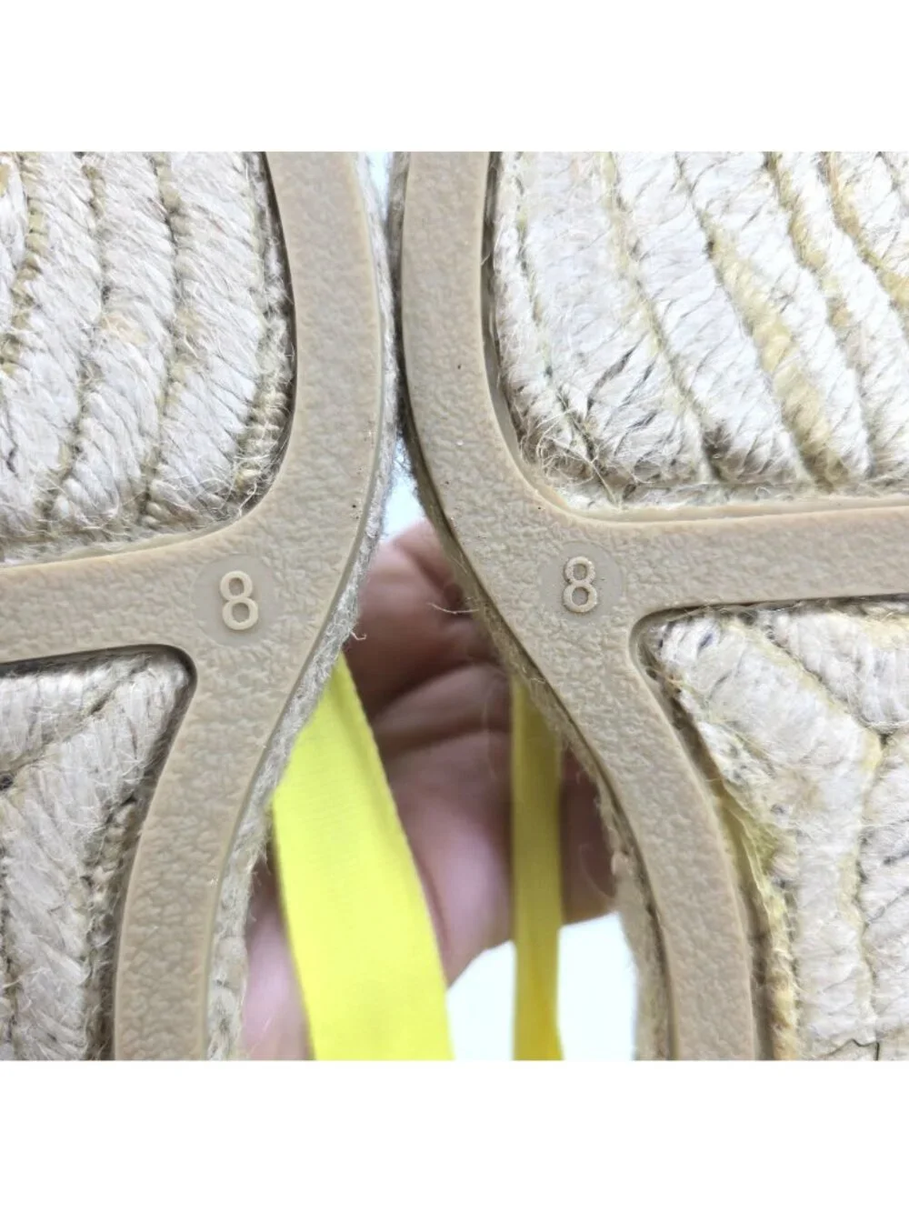 J Crew Yellow Almond Toe Platform Gladiator Espadrille Lace Up Sandals Size 8